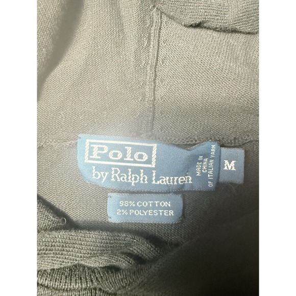 Ralph Lauren Polo Graphic Spell Out Red Logo Lightweight Black Hoodie Men M NICE - Picture 2 of 14